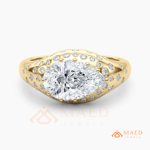 Moissanite <b>Dome</b> <b>Ring</b> for Women Gold Tone Engagement Wedding Anniversary Jewelry Elegant Daily Wear Fashion Style - Product Image 5