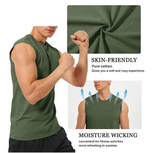 T-shirt sans manches élégant pour homme, coupe ajustée, design moderne, respirant, tenue d'été pour la salle de sport et les occasions décontractées - Product Image 5