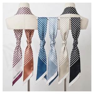 NORTH APPROACH Striped <b>Silk</b> Scarf Long Elegant Multi-Functional Fashion Accessory All Seasons Unisex - Product Image 2