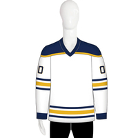 Ventes en gros de maillots de hockey sur glace pour hommes de haute qualité personnalisés, 100% polyester, impression par sublimation, respirant, respectueux de l'environnement, vêtements de sport pour adultes