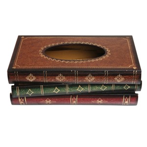 Vintage <b>Book</b> Design Tissue Box Cover Decorative Tissue Holder Perfect For Library <b>Study</b> Room Office And Home Use From India - Product Image 6