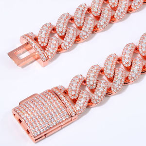 Artine Lab Diamond Luxury Rose Gold Cuban Link Hip Hop Chain Iced Out Moissanite <b>Statement</b> <b>Necklace</b> for Men Women IGI Certified - Product Image 3