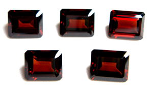 PDM Gems, Nueva Llegada de Gemas de Granate, Corte Esmeralda de 7x9 mm, Juego de 5 Piezas, Total de 15 Quilates Aprox. Para anillos, colgantes y pendientes - Product Image 3