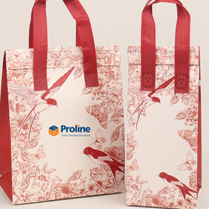 Bolsas Térmicas Aislantes Ecológicas Impermeables con Patrón de Rejilla de Diamantes de PE, Cierre de Cremallera, Plegables, para Almacenamiento de Alimentos Fríos/Calientes - Product Image 2