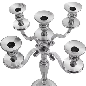 Candelabro de Cristal de Lujo de Alta Calidad con 5 Brazos, Estilo Antiguo, Sin Electricidad, Portavelas de Metal para Bodas - Product Image 1