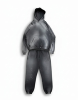 Survêtement unisexe personnalisé à dégradé de couleurs, coupe ample, 100 % coton, imprimé sérigraphié, style décontracté, avec capuche et cordon de serrage, idéal pour l'automne