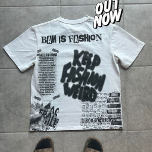 T-shirts Homme Streetwear Vintage à Impression Graphique, Fabrication en Gros par le Fabricant, Personnalisables, Coton Lourd 100% - Product Image 1