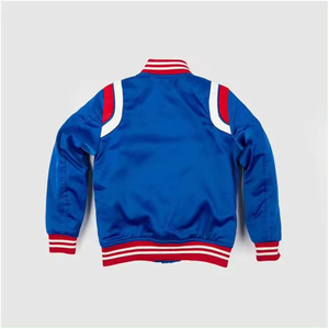 Blouson d'hiver personnalisé en toile 100 % laine, coupe décontractée à épaules tombantes, bicolore, avec logo imprimé, pour homme, style universitaire - Product Image 2