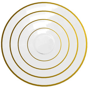 Assiettes de présentation de luxe transparentes or et noir pour occasions festives – Vente en gros - Product Image 2