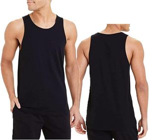 Débardeur décontracté pour homme 100 % coton respirant, col rond, uni, avec logo frontal, tricoté, 120g, imprimé sérigraphié - Product Image 1