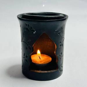 Hermoso soporte de luz en T de esteatita de mármol negro al mejor precio al por mayor para uso religioso Material de semilla tipo enchufe de anís estrellado - Product Image 1