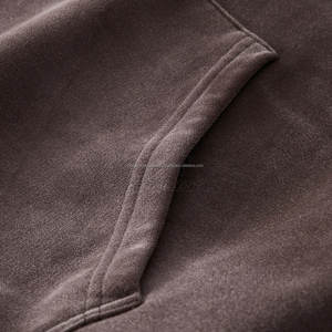 Conçu sur mesure 500 Gsm épais coton hommes pull à capuche surdimensionné lavage à l'acide impression hiver à capuche sans ficelle brodée - Product Image 6