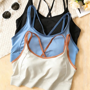 Sujetador deportivo de alto impacto para mujer, top de yoga con tirantes cruzados, bralette sin costuras con cremallera frontal, ropa de gimnasio y fitness 2026 - Product Image 5