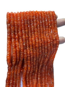 Collar de cornalina Natural 100% de calidad de grado, cuentas lisas con estilo de abalorio redondo, tamaño de cuenta MM para la fabricación de joyas - Product Image 2