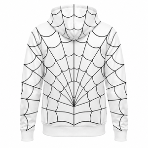 Sudadera con Capucha Spider-Man, Unisex, Blanca y Negra, Informal, Tejida, 100% Algodón, Corte Regular, Ropa Urbana de Invierno - Product Image 2