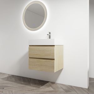 24-Inch Wall Mounted <b>Bathroom</b> <b>Vanity</b> with Resin Sink & 2 Soft Close Drawers Easy KD Package - Product Image 5