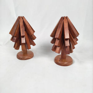 4pcs Tree Shape Wooden Trivet <b>Set</b> Halloween Christmas Coasters for <b>Teapot</b> & Pots Insulation Hot Dish Mat & Pad from India sale - Product Image 1