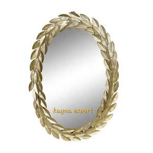 NUEVA LLEGADA MEJOR VENTA ESPEJO DE PARED DE FORMA OVALADA DECORATIVA ESPEJO DE PARED DE METAL CON ACABADO ANTIGUO - Product Image 1