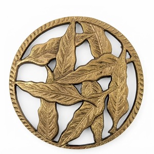 Luxurious Gold Aluminum Metal Trivet Maple Leaf Shape Heat Resistant Hot Pot <b>Stand</b> Decorative Table Protector For Kitchen Mats - Product Image 5