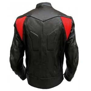 Chaqueta de Motociclista de Cuero para Hombre, Color Negro y Rojo, Manga Larga, Transpirable, para Todas las Temporadas, para Adultos - Product Image 2