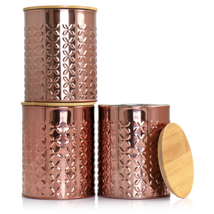 Juego de recipientes de acero inoxidable con diseño fabuloso, acabado martillado, herméticos para almacenar alimentos en la cocina a un precio económico. - Product Image 6