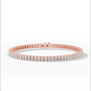 Pulsera de tenis con diamantes de laboratorio de corte esmeralda majestuosos, oro de 18K, joyería fina de lujo, proveedor mayorista - Product Image 1