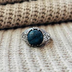 <b>Mens</b> Tribal Turquoise Brass <b>Ring</b> <b>Silver</b> Plated Gothic Claw <b>Ring</b> Punk Biker Statement Wholesale <b>Ring</b> - Product Image 1