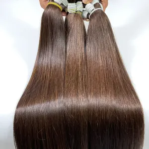 ผมแท้สีน้ำตาลตรงยาวแบบ Remy ของอินเดีย  แบบ Double Drawn  ฐานไหม  ความหนาแน่น 100% - Product Image 3