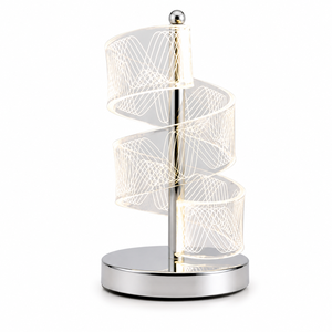 Lampe de table LED spirale vintage rechargeable sans fil en acrylique pour chambre de luxe, chevet, maison, hôtel, décoration - Product Image 1