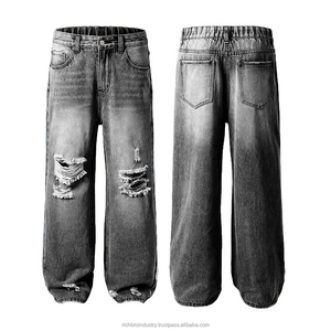 Jeans grande taille pour femmes, vêtements à jambes larges, pantalons en denim déchirés, amples et confortables, pantalons jeans grande taille pour femmes - Product Image 5