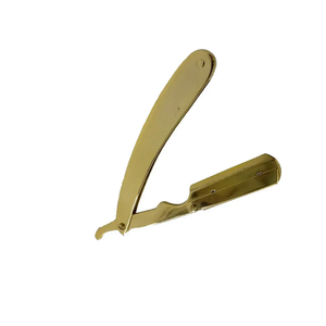 Rasoir de Barbier Professionnel en Acier Inoxydable de Haute Qualité, Couleur Or Pur 5.5, Pliant Manuel, pour Rasage de Cheveux, Sécurité Professionnelle - Product Image 2