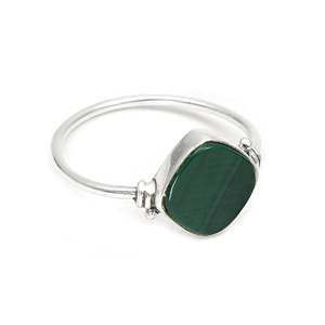Minimalist Malachite Gemstone Bohemian <b>Ring</b> Perfect Anniversary Or Birthday Gift For Women <b>Crafted</b> From 925 Sterling Silver - Product Image 5