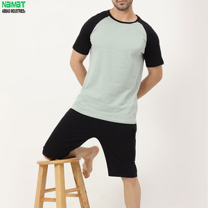 Mens Raglan T-Shirt and Shorts Set Casual Co-ord Set for Men Contrast Sleeve Summer Outfit Dual Tone Gym Wear <b>Athletic</b> Two Piece - Product Image 3