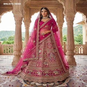 Conjunto de Lehenga-Choli y Dupatta de seda de primera calidad para bodas, recién llegado, con bordado de figuras y lentejuelas, proveedor indio. - Product Image 1