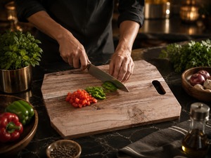 Planche à pizza ronde en bois artisanale avec poignée, plateau à pizza en bois naturel pour la maison, le restaurant, la cuisine - Product Image 2