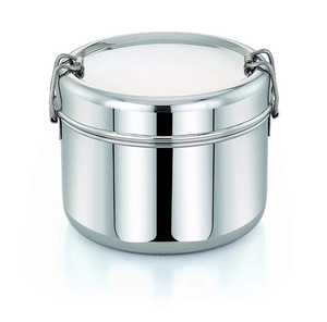 4 Tier Stainless Steel Tiffin Carrier <b>Stackable</b> <b>Lunch</b> <b>Box</b> Large Capacity 3 Compartments Leak Proof Dishwasher Safe Durable - Product Image 4