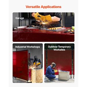 2 Pezzi Tende Protettive in Vinile Ignifugo 6x8FT per Saldatura, Schermo di Sicurezza con Protezione UV a 6 Livelli - Product Image 6