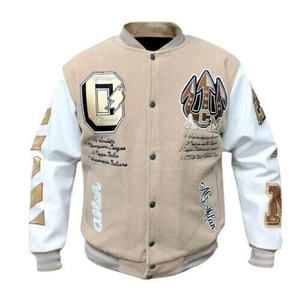 Style Custom Varsity <b>Jacket</b>/Men's Melton Wool Varsity <b>Jackets</b> Wholesale Letterman <b>Jacket</b> with <b>Leather</b> Sleeves - Product Image 1