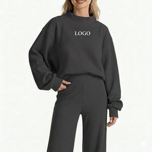 Classic Mockneck Sweatshirt Women Oversized Fleece Pullover Soft Cotton Blend Warm Cozy Casual Winter Streetwear <b>Top</b> Outfit - Product Image 1