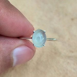 Bague artisanale en laiton avec pierre de lune ovale sertie à griffes, bijou minimaliste bohème en pierre précieuse naturelle pour femme, cadeau - Product Image 3