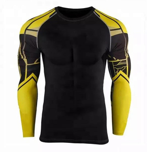 T-shirt de compression pour homme, dernière collection streetwear, couleur unie, taille adulte, respirant, séchage rapide, coupe ajustée, idéal pour la gym et le fitness. - Product Image 3
