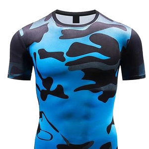 T-shirt de sport pour homme, coupe ajustée, imprimé devant, manches courtes, coton et bambou écologiques, respirant et extensible - Product Image 5