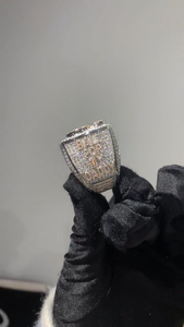 Anillo Personalizado con Iniciales de Moissanita, Anillo de Moda Hip Hop, Anillo de Lujo con Incrustaciones de Diamantes para Hombre - Product Image 5