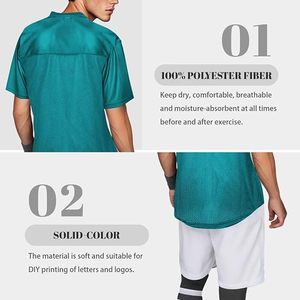 Camiseta de Fútbol de Malla con Cuello en V de Primera Calidad, Manga Corta, Unisex, para Adultos, Absorbe la Humedad, Color Sólido, Uniforme de Equipo para Todas las Temporadas - Product Image 4