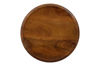 Table basse indienne sculptée à la main en bois de manguier massif à motif de diamant Table d'appoint de thé de forme ronde pour salon Table basse intérieure de luxe à usage domestique