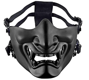 خوذة دراجة نارية تكتيكية نظارات واقية في الهواء الطلق قناع جماجم واقية من الرياح قناع نصف وجه شيطان الشر - Product Image 1