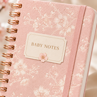 Carnet de notes spirale LABON motif fleurs de cerisier roses, format A8, lignes pointillées, pour voyage, sac à couches, carnet de mémos