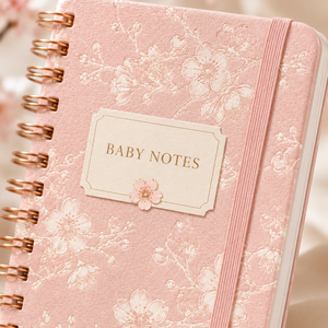 Cuaderno Espiral LABON con Diseño de Flores de Cerezo Rosadas, Cuaderno de Doble Anillado A8 con Puntos, Libreta de Viaje, Bolsa para Pañales, Libreta de Notas - Product Image 2