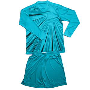 Ensemble de maillot de football pour hommes, manches longues, col rond, polyester respirant, short à taille élastique, imprimé géométrique, coupe classique - Product Image 3