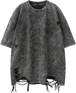 T-shirt Homme Personnalisé avec Logo, Style Vintage Délavé à l'Acide, Coton Lourd Effet Vieilli, T-shirt Oversize Vierge 100% Coton - Product Image 1